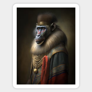 Royal Portrait of a Mandrill Sticker